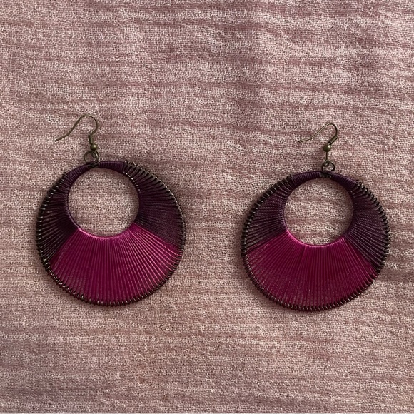 Pink & Purple Hoop Earrings - Picture 5 of 5